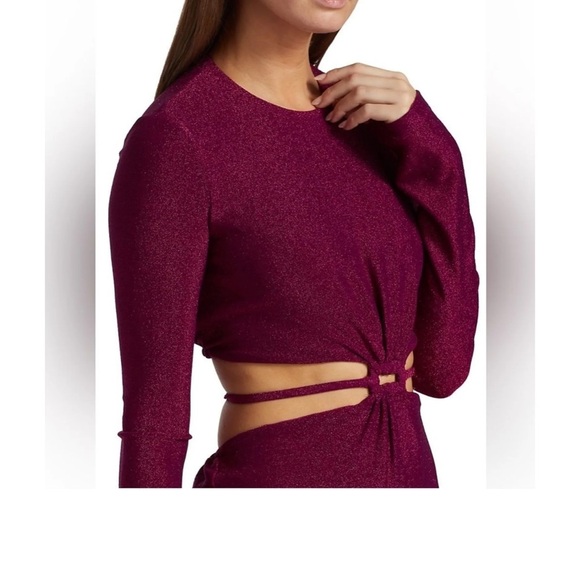 Monique Lhuillier Metallic Cutout Dress 👗 - Picture 3 of 6